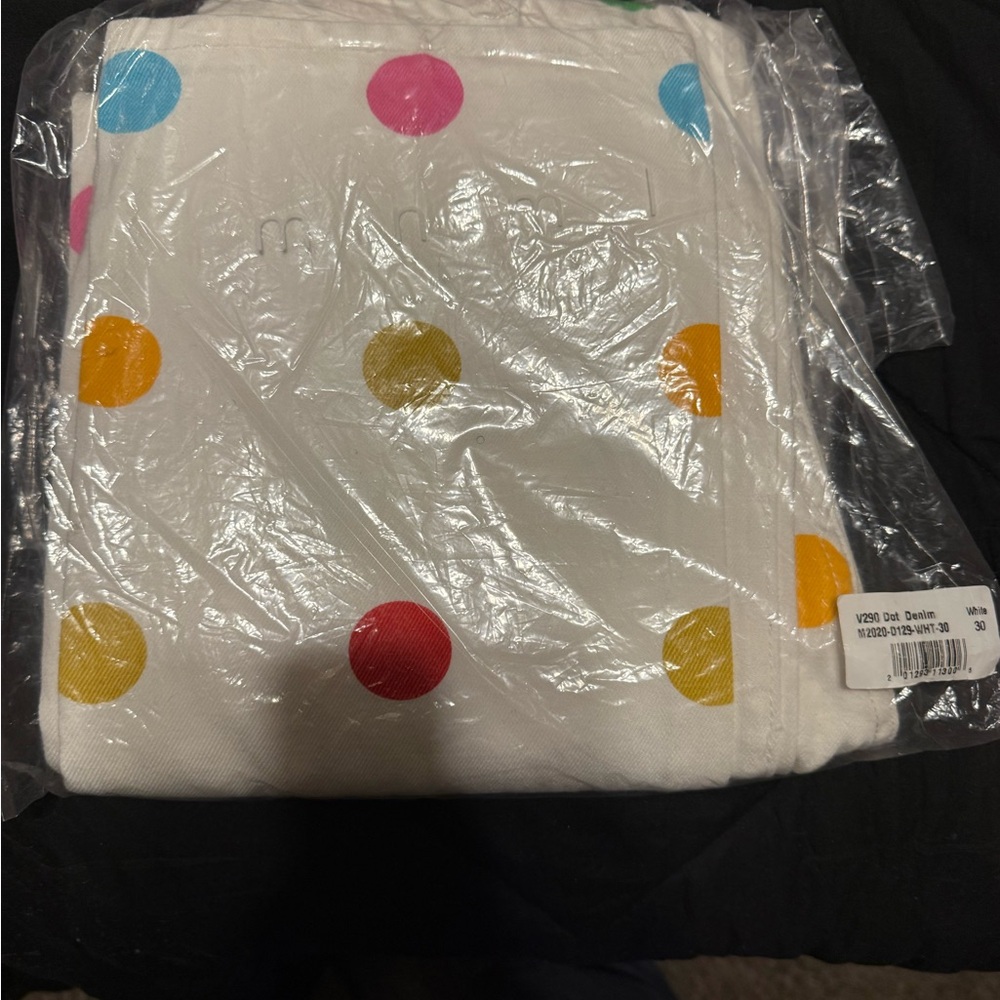 Mnml White and multi-coloured polka dot jeans 30 #polkadot - Picture 6 of 9